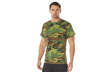 Image of Rothco Heavyweight T-Shirt 5014, Woodland Camo, XL, 50195-WoodlandCamo-XL