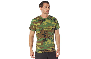 Image of Rothco Heavyweight T-Shirt 5014, Woodland Camo, XL, 50195-WoodlandCamo-XL