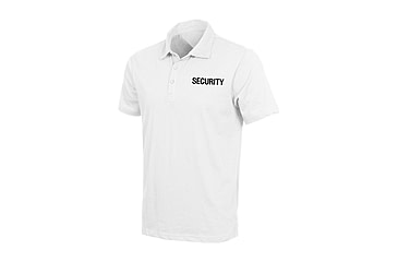 Image of Rothco Moisture Wicking Public Safety Polo Shirt, XL, White W/ Black Lettering, 3211-WhiteWBlackLettering-XL