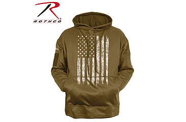 Image of Rothco U.S. Flag Concealed Carry Hoodie - Men's, Coyote Brown, 4XL, 80830-CoyoteBrown-4XL
