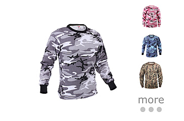 Image of Rothco Long Sleeve Camo T-Shirt, City Camo, Pink Camo, Sky Blue Camo, Smokey Branch Camo, Tiger Stripe Camo, Woodland Camo