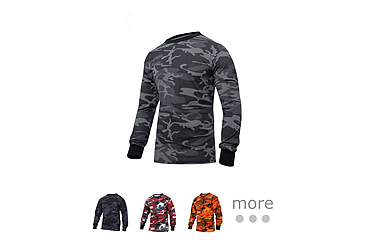 Image of Rothco Long Sleeve Colored Camo T-Shirt, Black Camo, Midnight Blue Camo, Red Camo, Savage Orange Camo, Ultra Violet Camo, White Camo