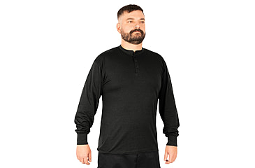 Image of Rothco Long Sleeve Henley T-Shirt - Men's, Black, Medium, 21020-Black-M