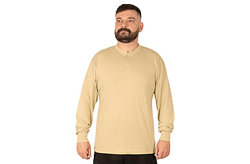 Image of Rothco Long Sleeve Henley T-Shirt - Men's, Desert Sand, Extra Large, 21035-DesertSand-XL