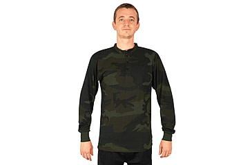 Image of Rothco Long Sleeve Henley T-Shirt - Mens, Midnight Woodland Camo, Extra Large, 21045-MidnightWoodlandCamo-XL