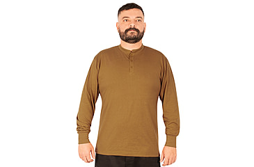 Image of Rothco Long Sleeve Henley T-Shirt - Mens, Work Brown, Extra Large, 21030-WorkBrown-XL