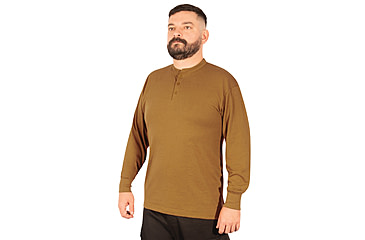 Image of Rothco Long Sleeve Henley T-Shirt - Men's, Work Brown, Extra Large, 21030-WorkBrown-XL