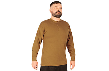 Image of Rothco Long Sleeve Henley T-Shirt - Mens, Work Brown, Extra Large, 21030-WorkBrown-XL