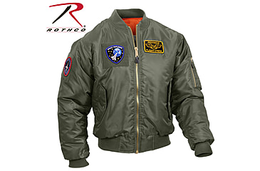 Image of Rothco MA-1 Flight Jacket with Patches, Sage Green, 4XL, 72420-SageGreen-4XL