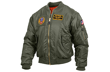 Image of Rothco MA-1 Flight Jacket with Patches, Sage Green, 4XL, 72420-SageGreen-4XL