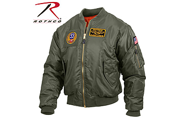 Image of Rothco MA-1 Flight Jacket with Patches, Sage Green, 4XL, 72420-SageGreen-4XL