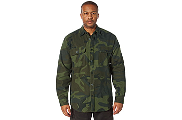 Image of Rothco Midnight Camo Flannel Shirt - Men's, Midnight Woodland Camo, Small, 47315-WoodlandCamo-S