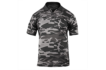Image of Rothco Moisture Wicking Polo Shirt, Small, Black Camo, 20020-BlackCamo-S