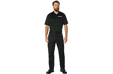 Image of Rothco Moisture Wicking Security Polo Shirt - Mens, Black w/White Lettering, XL, 3216-XL
