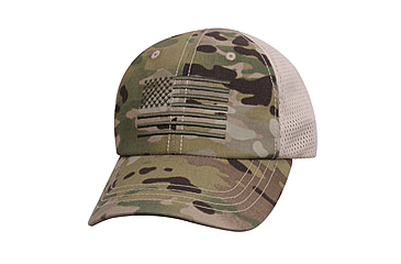 Image of Rothco Multicam Tactical Mesh Back Cap With Embroidered US Flag, 9955