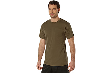 Image of Rothco Pocket T-Shirt Collection Available In Cotton/Poly and Moisture Wicking Poly, Brown, Extra Large, Moisture Wicking, 56930-Brown-MoistureWicking-XL