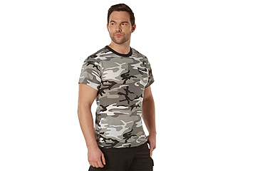 Image of Rothco Pocket T-Shirt Collection Available In Cotton/Poly and Moisture Wicking Poly, City Camo, Extra Large, Moisture Wicking, 56950-CityCamo-MoistureWicking-XL