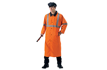 Image of Rothco Reversible Reflective Rain Parka, Black/Orange, Small, 3889-BlackOrange-S