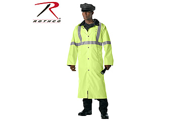 Image of Rothco Reversible Reflective Rain Parka, Safety Green, Small, 3900-SafetyGreen-S