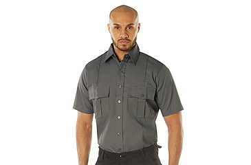 Image of Rothco Short Sleeve Uniform Shirt - Mens, Dark Grey, Medium, 30055-DarkGrey-M