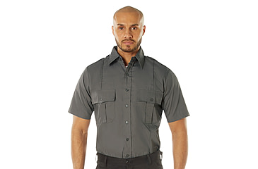 Image of Rothco Short Sleeve Uniform Shirt - Men's, Dark Grey, Medium, 30055-DarkGrey-M