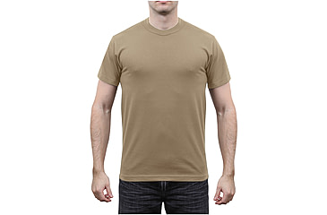 Image of Rothco Solid Color Poly/Cotton Military T-Shirt, Khaki, Small, 6763-Khaki-S
