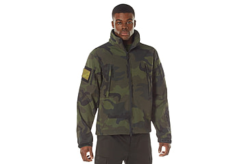 Image of Rothco Special Ops Soft Shell Jacket - Men's, S, Camo, 12055-MidnightWoodlandCamo-S
