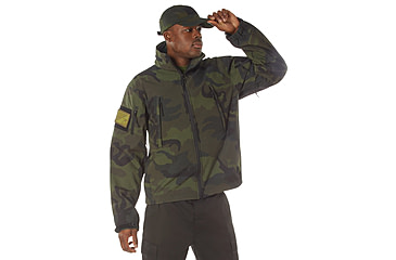 Image of Rothco Special Ops Soft Shell Jacket - Men's, S, Camo, 12055-MidnightWoodlandCamo-S