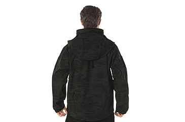 Image of Rothco Special Ops Soft Shell Jacket - Mens, XL, Midnight Black Camo, 12050-MidnightBlackCamo-XL