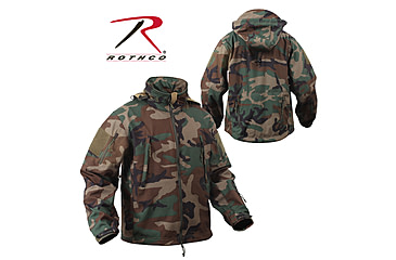 Image of Rothco Special Ops Soft Shell Jacket - Men's, S, Camo, 12055-MidnightWoodlandCamo-S