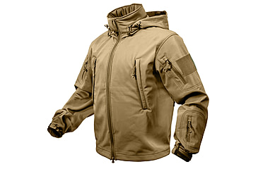 Image of Rothco Special Ops Soft Shell Jacket - Men's, S, Camo, 12055-MidnightWoodlandCamo-S