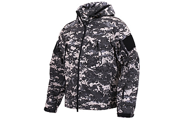 Image of Rothco Special Ops Soft Shell Jacket - Men's, S, Camo, 12055-MidnightWoodlandCamo-S