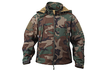 Image of Rothco Special Ops Soft Shell Jacket - Men's, S, Camo, 12055-MidnightWoodlandCamo-S