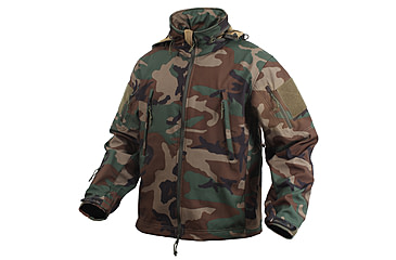 Image of Rothco Special Ops Soft Shell Jacket - Men's, S, Camo, 12055-MidnightWoodlandCamo-S