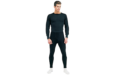 Image of Rothco Thermal Knit Underwear Top, Black, XL, 63632-Black-XL