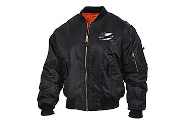 Image of Rothco Thin Blue Line Flag MA-1 Flight Jacket, XL, 4951-XL