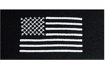 Image of Rothco US Flag Embroidered Fine Knit Watch Cap - Mens, Black/White, One Size, 57877-BlackWhite