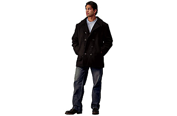 Image of Rothco US Navy Type Pea Coat, Black, M, 7070-Black-M