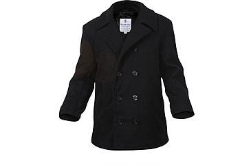 Image of Rothco US Navy Type Pea Coat, Black, M, 7070-Black-M