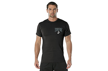 Image of Rothco USMC First to Fight T-Shirt - Men's, Black, Small, 11790-S