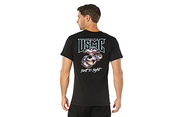 Image of Rothco USMC First to Fight T-Shirt - Men's, Black, Small, 11790-S