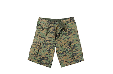 Image of Rothco Vintage Camo Paratrooper Cargo Shorts, Woodland Digital Camo, XL, 2591-WoodlandDigitalCamo-XL