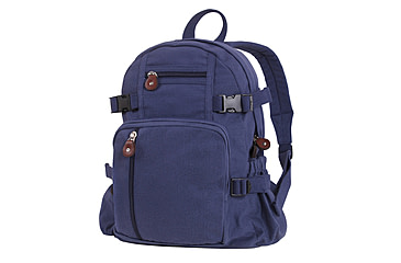 Image of Rothco Vintage Canvas Compact Backpack, Navy Blue, 8558-NavyBlue