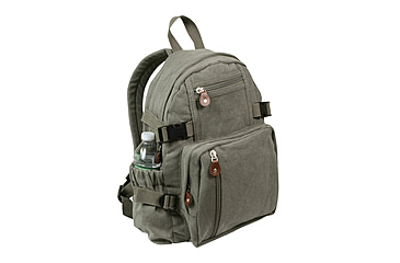 Image of Rothco Vintage Canvas Compact Backpack, Olive Drab, 9152-OliveDrab