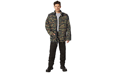 Image of Rothco Vintage Lightweight M-65 Field Jacket - Men's, Tiger Stripe Camo, Small, 28515-TigerStripeCamo-S