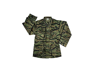 Image of Rothco Vintage Vietnam Fatigue Shirt Rip-Stop, Tiger Stripe Camo, Small, 4621-TigerStripeCamo-S