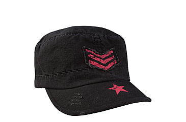 Image of Rothco Womens Vintage Stripes &amp; Stars Adjustable Fatigues Cap, Black, 1149-Black