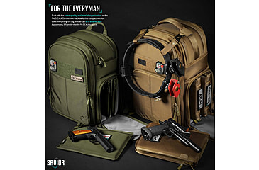 Image of Savior Equipment Compact S.E.M.A Pistol Backpack, 3 Gun, OD Green, BP-CPSEMA-WS-OG