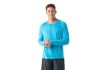 Image of Smartwool Active Ultralite Long Sleeve - Mens, Pool Blue, Medium, SW016546N18100M000