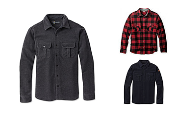 Image of Smartwool Anchor Line Shirt Jacket - Mens, Charcoal Heather, Crimson, Deep Navy Heather